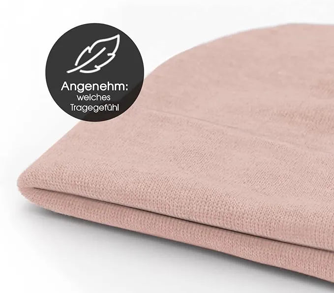 Gorro de invierno para niños Urban Ace Jr Gorros con puños de algodón Rosa