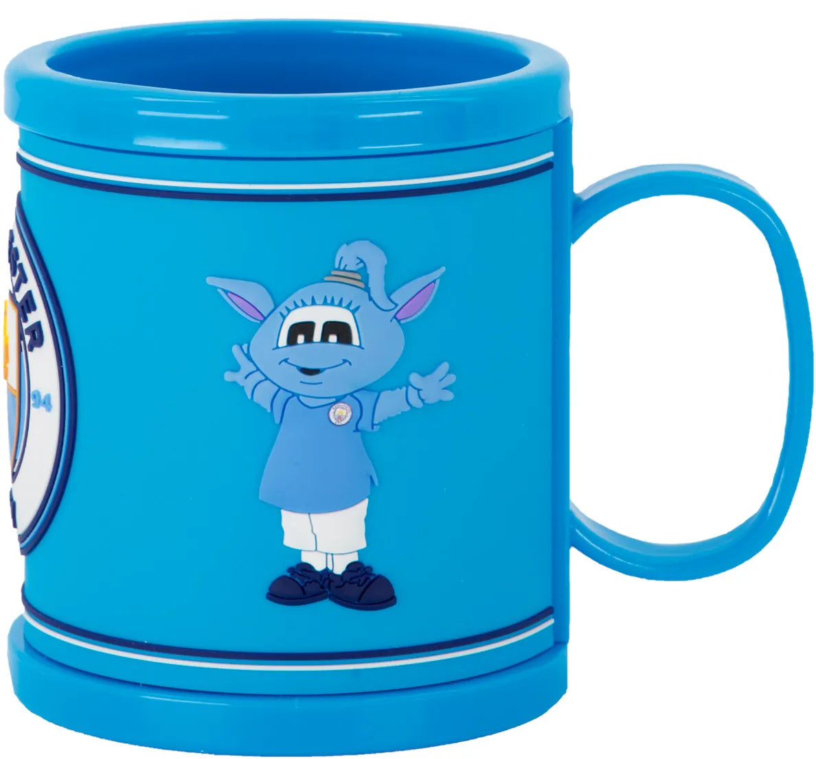 Man City Jr Mcfc Fw Mascot Plastic Mug Blue