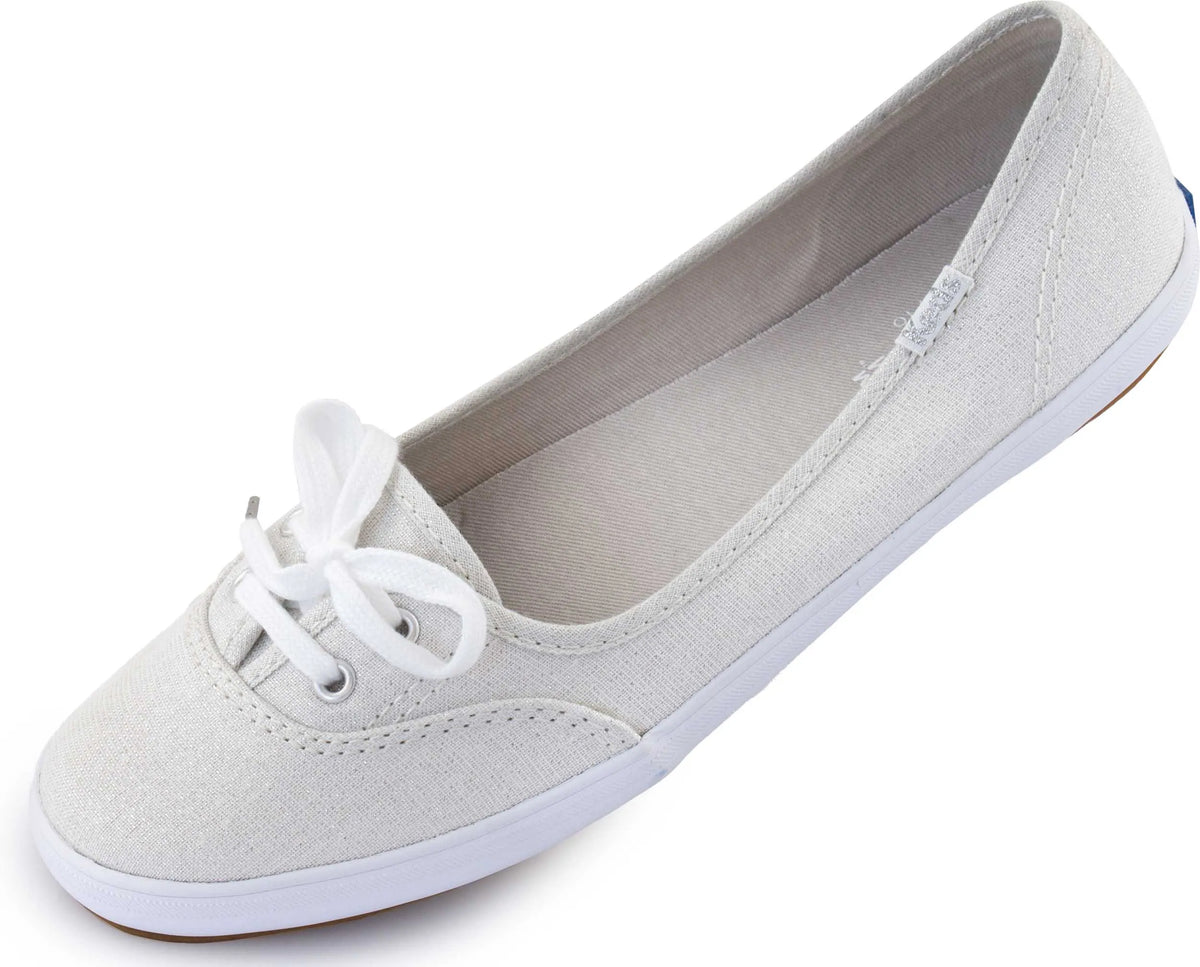 Keds theekopje Lurex gestreepte zilveren schoenen