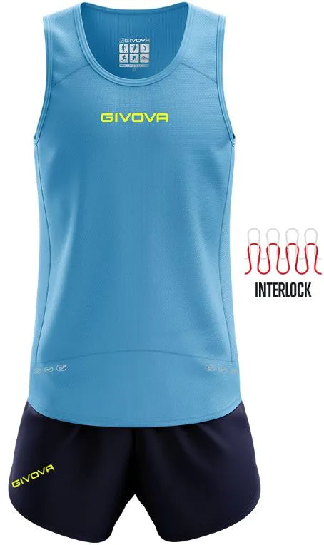 Conjunto Running Givova Kit New York Turq--azul Turquesa
