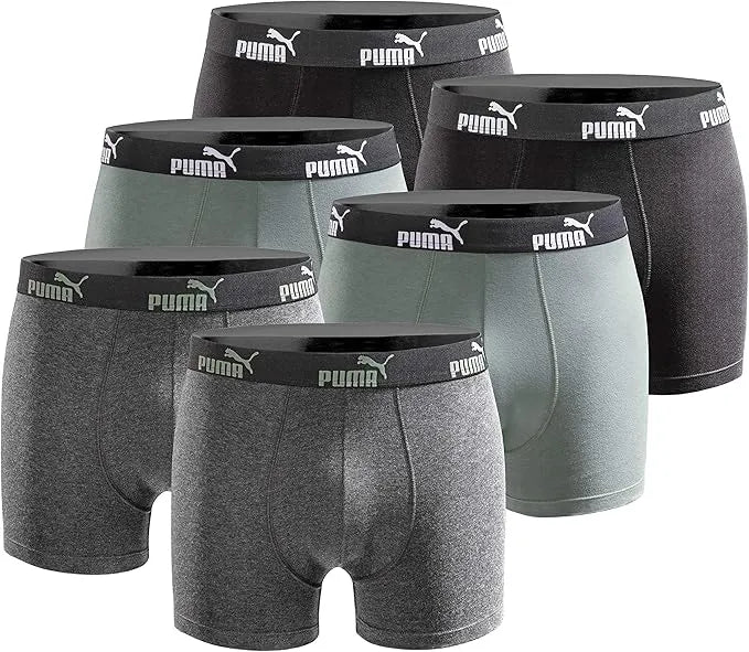 Boxeri Puma Boxer pentru bărbați, pachet de 6, verde, negru, negru