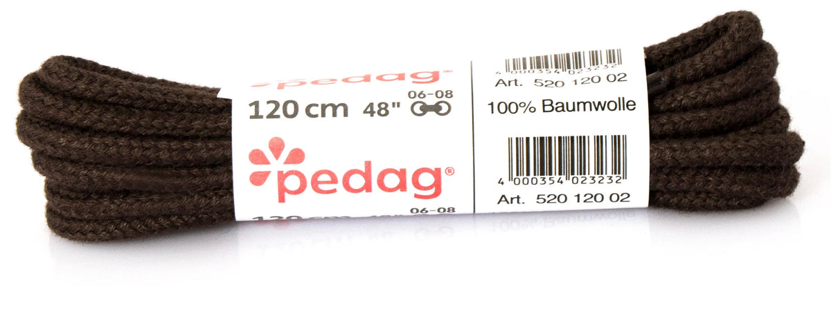 Sznurowadła Pedag Okrągłe Grube 120 cm Ciemnobrązowe
