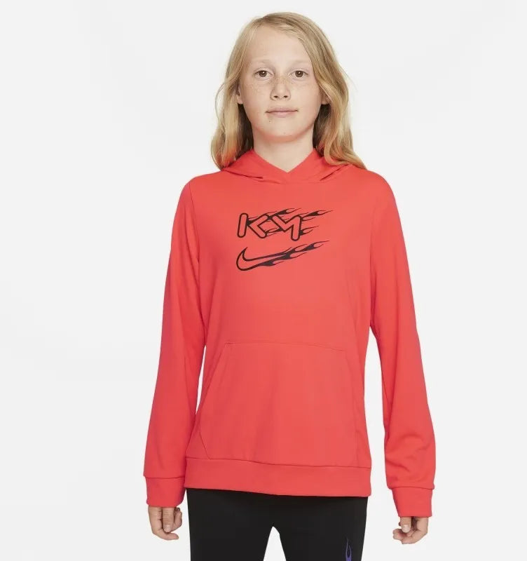 Nike dri-fit kylian mbappe sweat à capuche orange 128-134