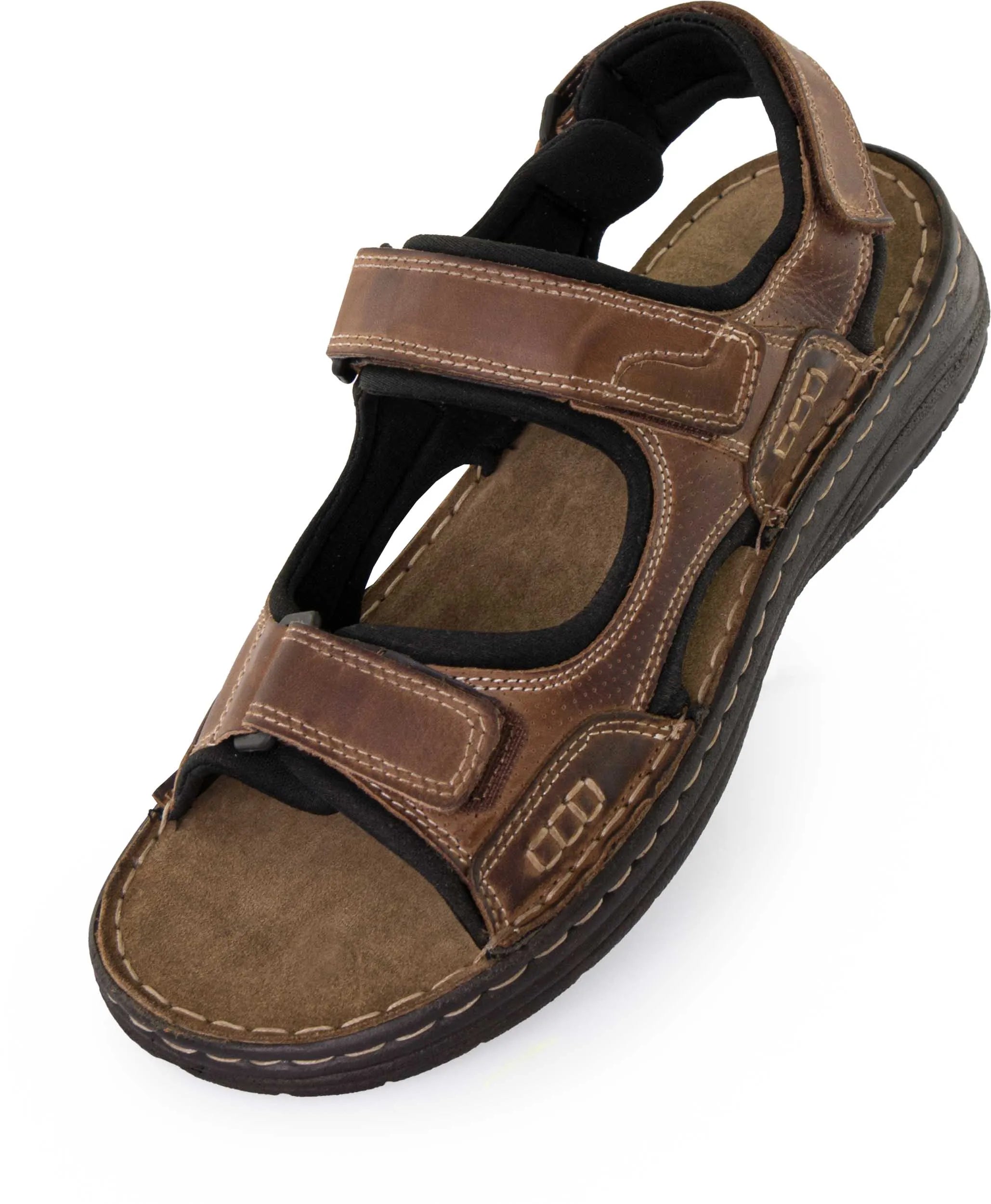 Férfi bőrszandál, Nell Camel Brown-t kap