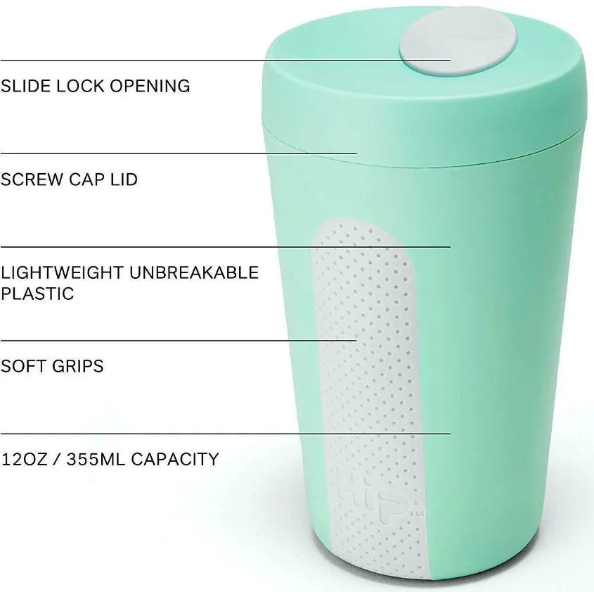 Cupán taistil cromáin 355ml glas