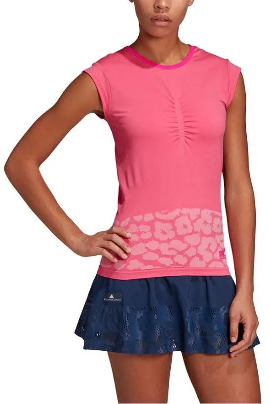 Camiseta feminina adidas stella mccartney quadra de tênis rosa xs