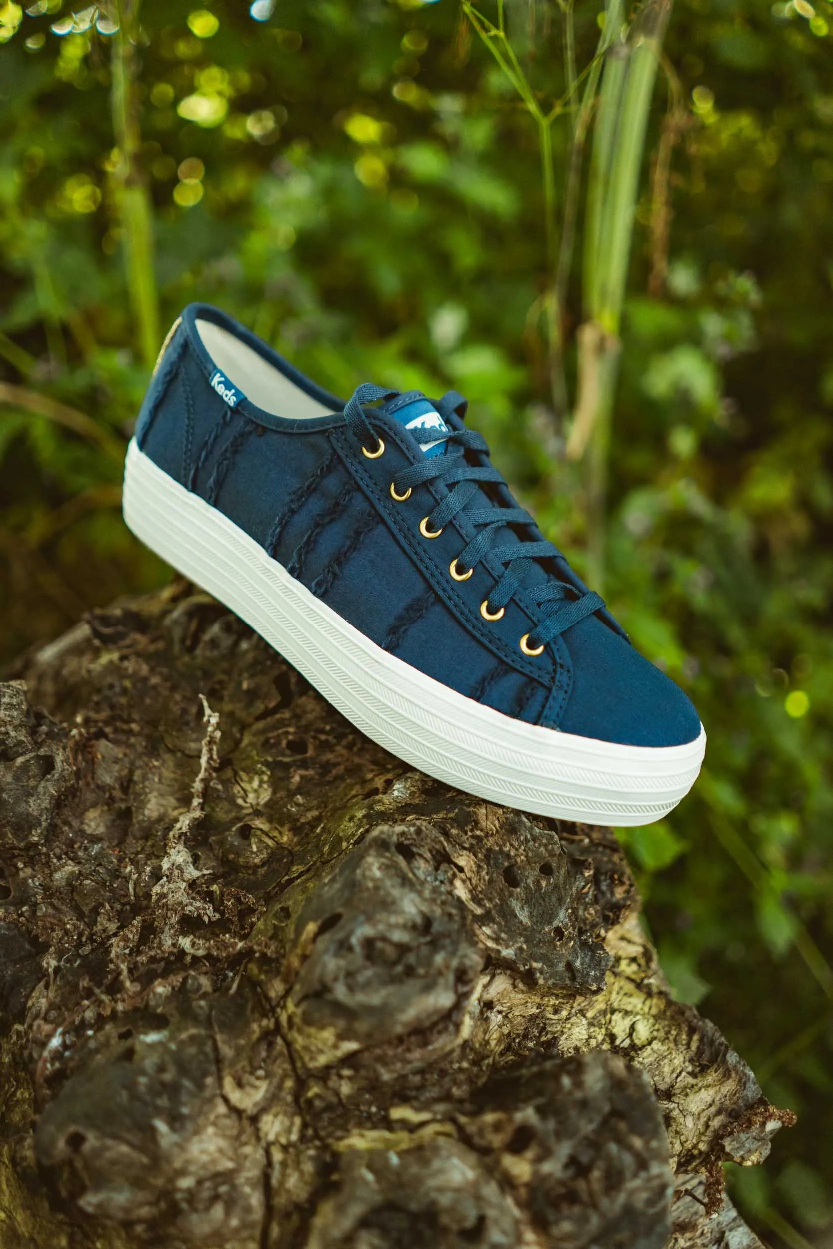 Damesschoenen Keds Wms Triple Kick Eyelash Canvas Indigoblauw