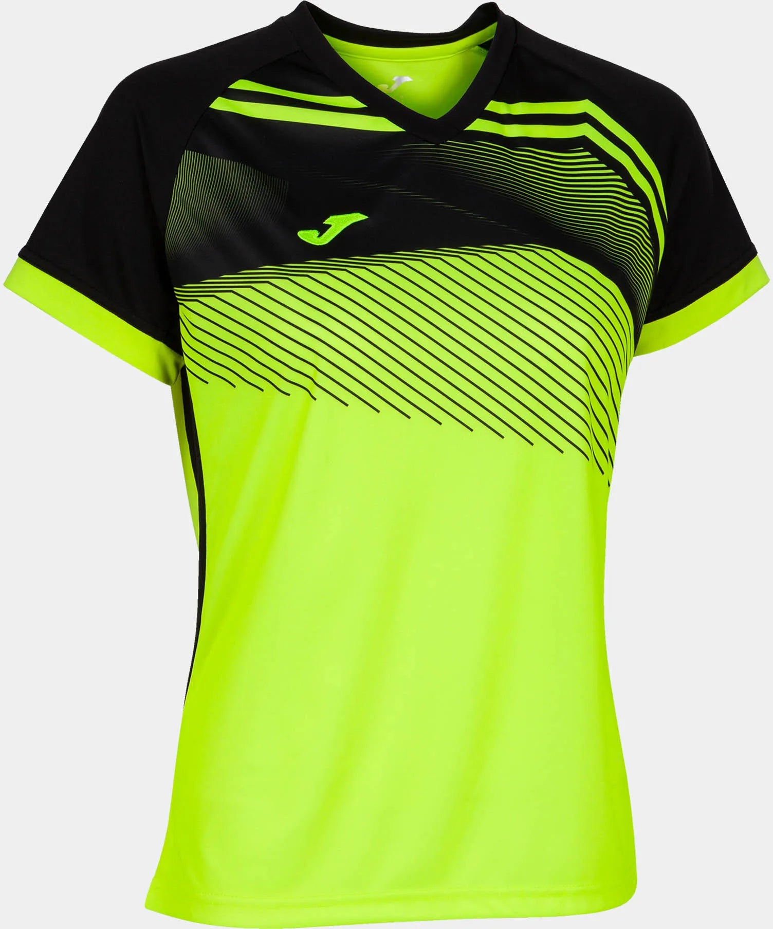Camiseta feminina joma supernova ii fluor amarelo-preto l