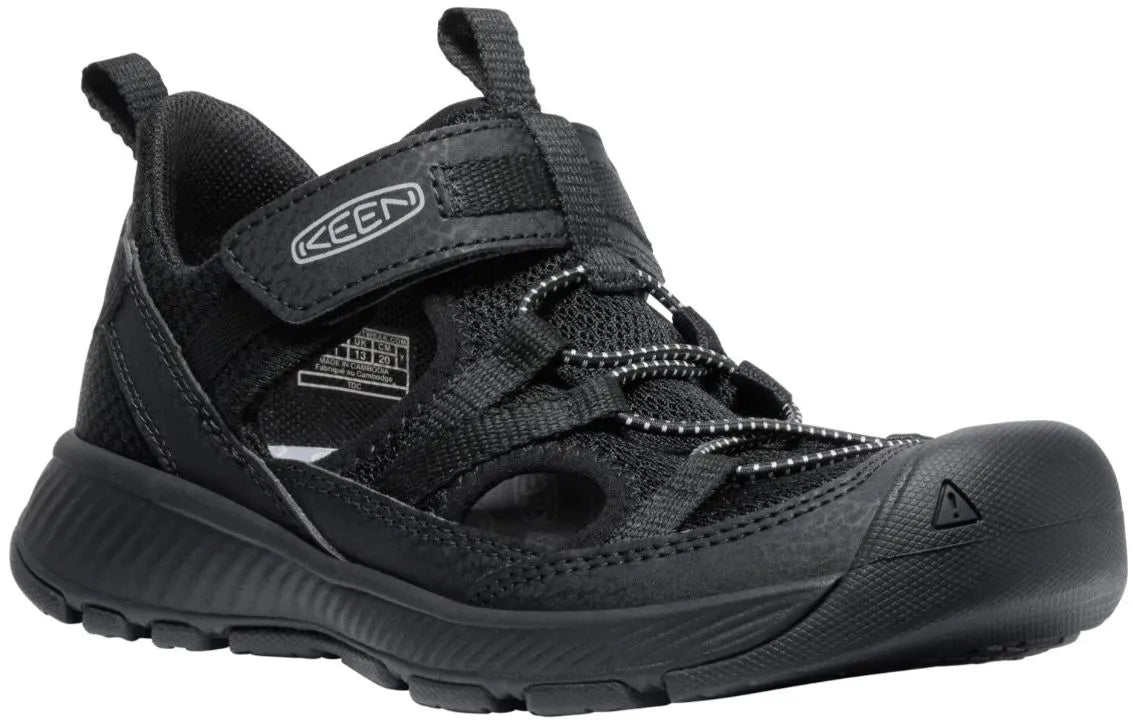Keen jr motozoa sandal dubh/cóimhiotal dubh 25-26