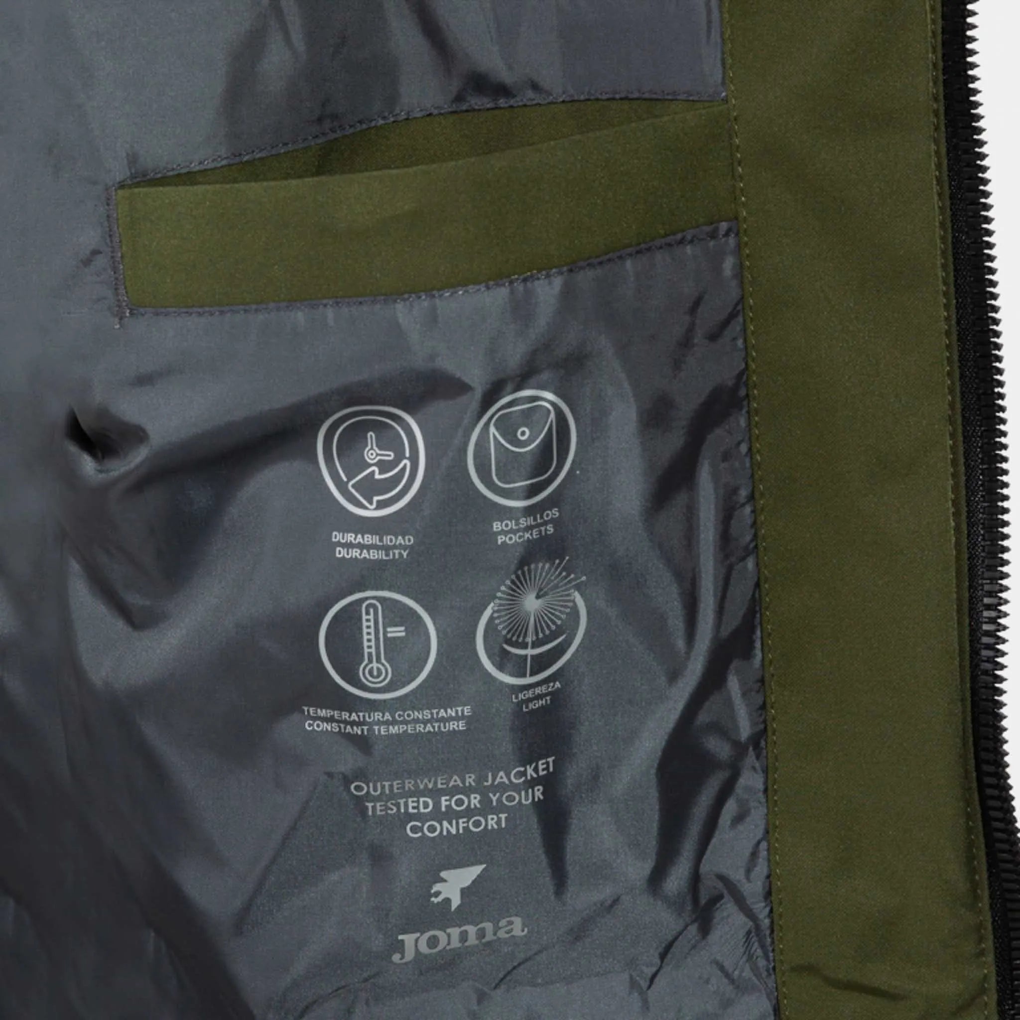 Jaqueta masculina joma explorer anorak cáqui cáqui m