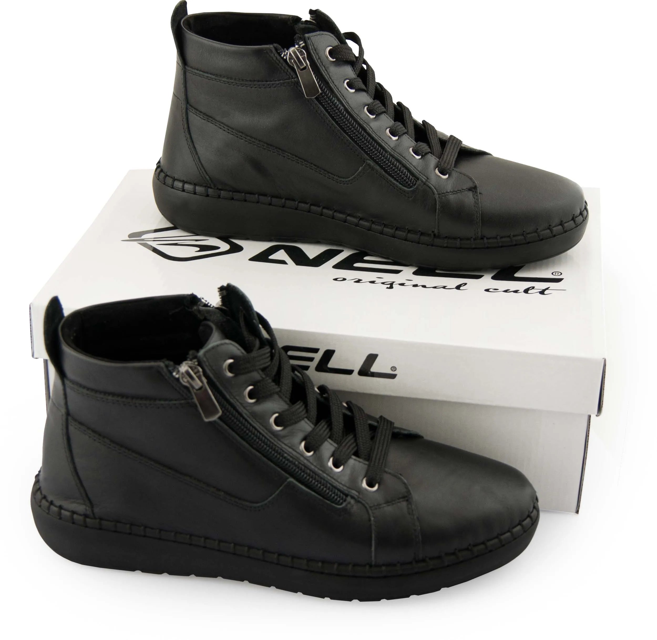 Dame lædersko nell 7026 sort 39