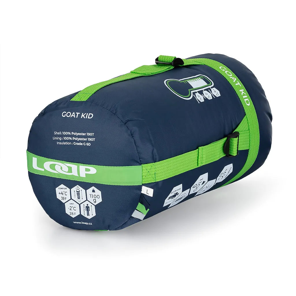Sac de dormit pentru copii Loap Goat Kid Blue L-stanga Fermoar