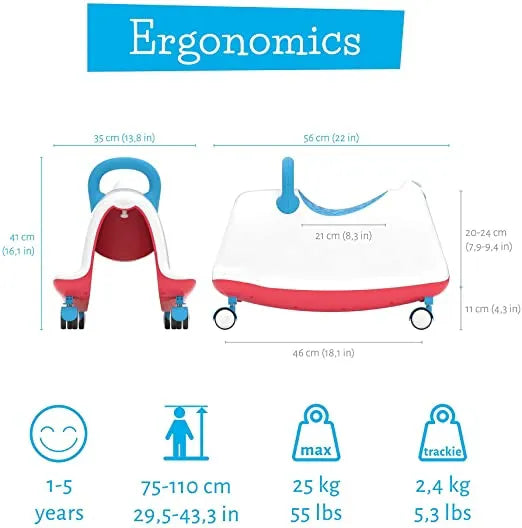 Bicicletta senza pedali per bambini 4v1 Chillafish Trackie Blu