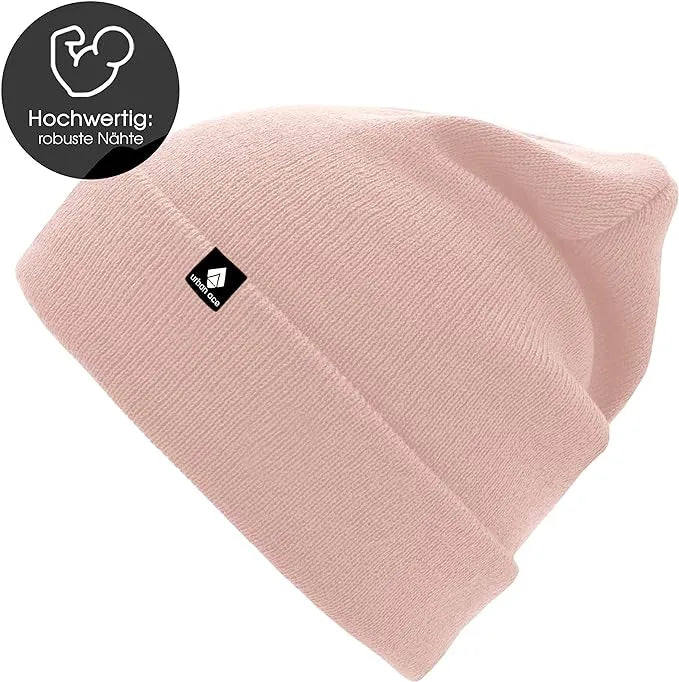 Gorro de invierno para niños Urban Ace Jr Gorros con puños de algodón Rosa