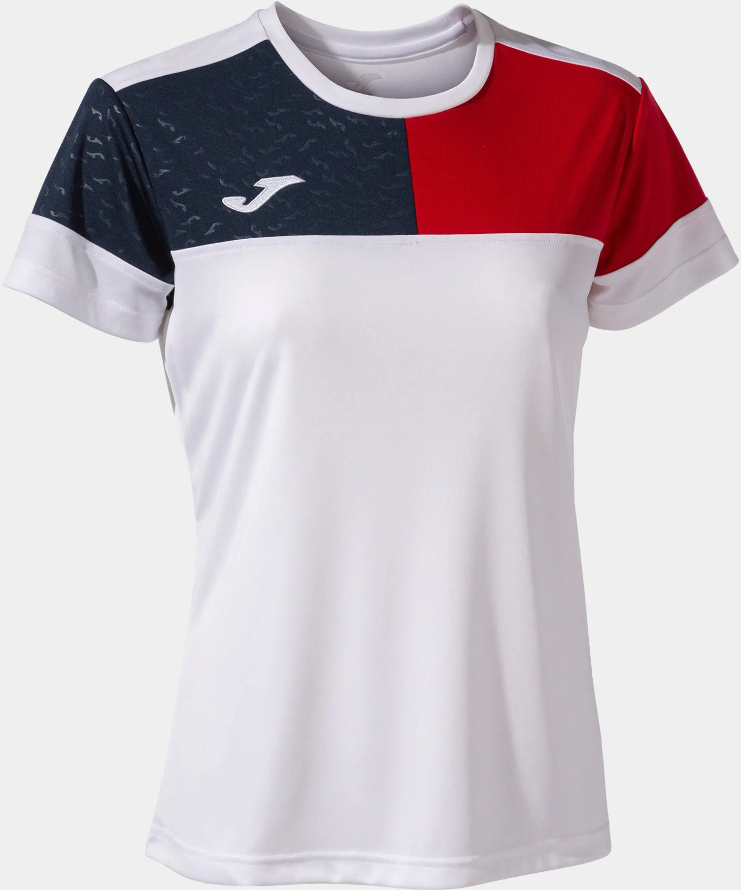 Camiseta feminina joma camiseta manga branco-vermelho branco l