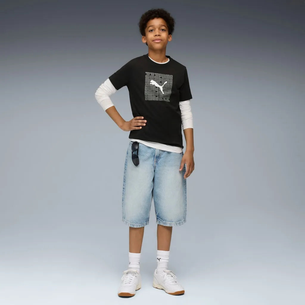 T-shirt infantil Puma Graphic Box Tee B preto