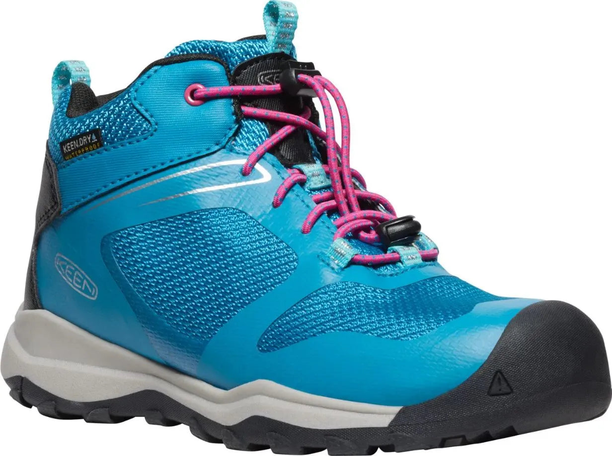 Bróga leanaí Keen jr wanduro mid wp fjord gorm/fuchsia corcra 32-33