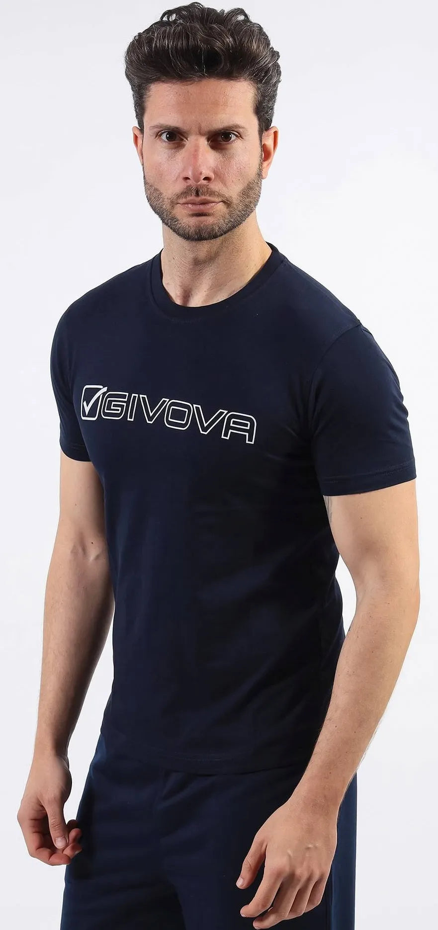 T-shirt in cotone givova mondo blu 2xl