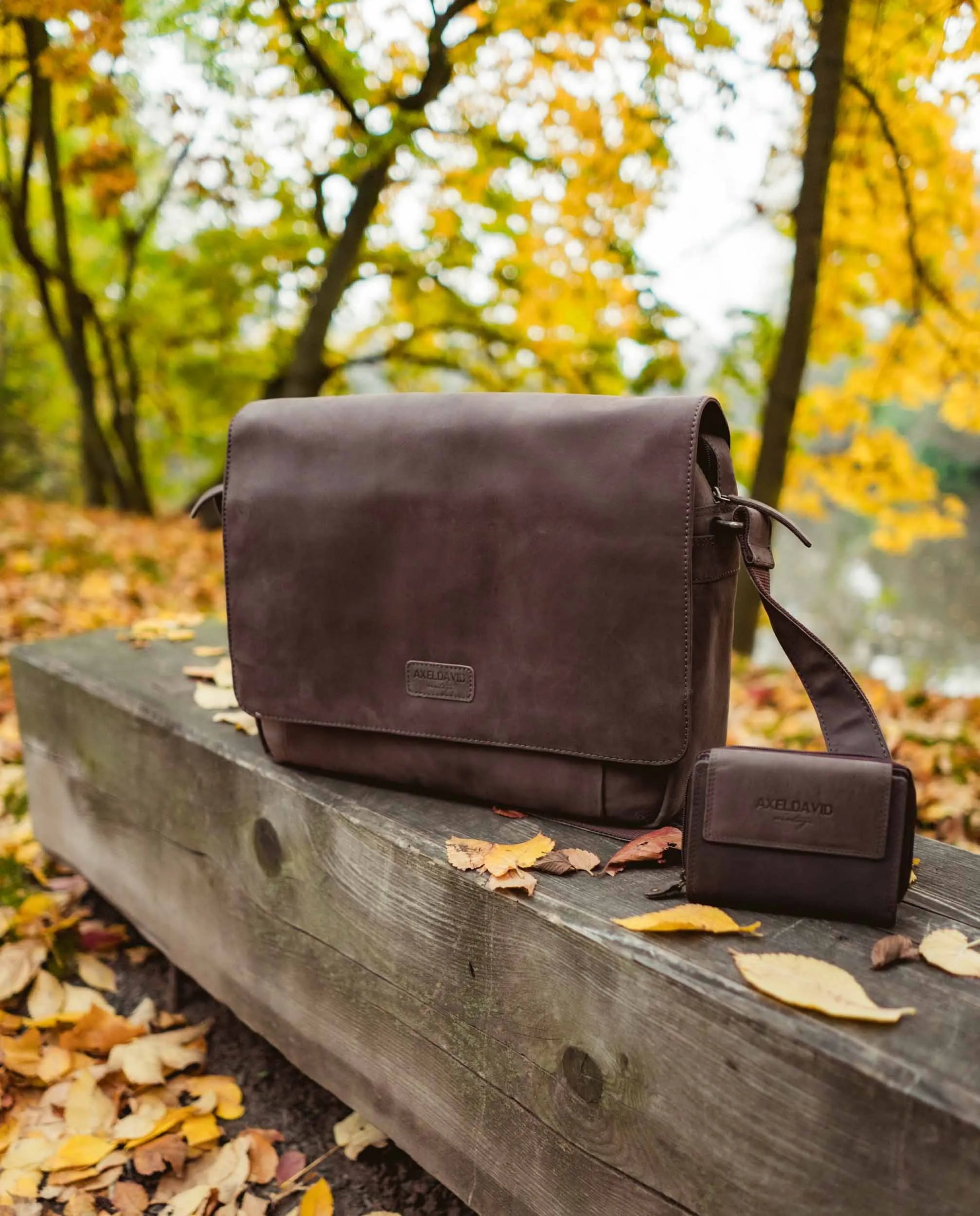 Axel david læderpung brun