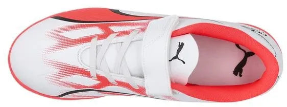 Dziecięce buty halowe Puma Jr Ultra Play It V Biało-czarno-ognisty Orchid White