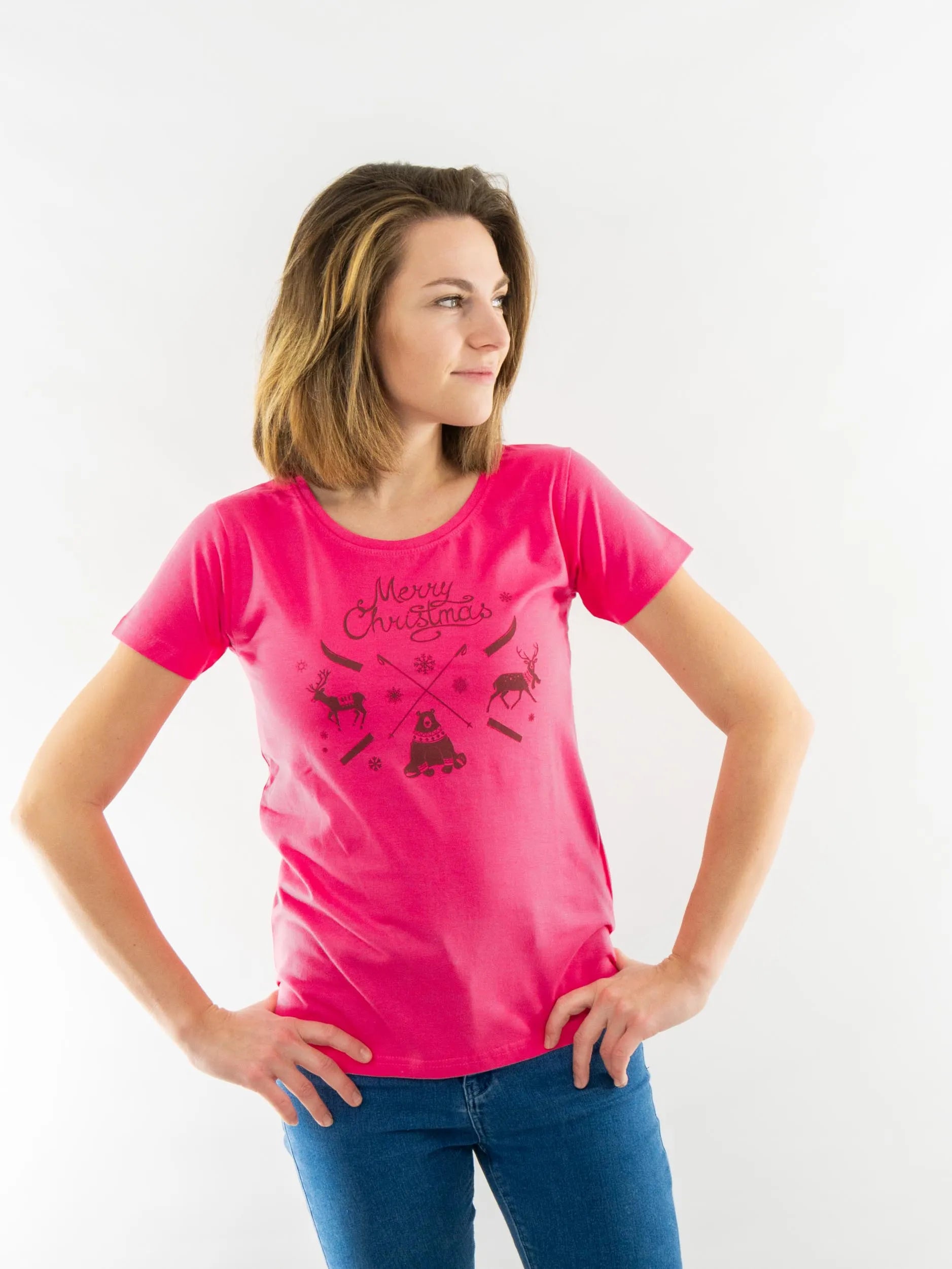 Camiseta Mujer Jm Navidad Rosa 2xl