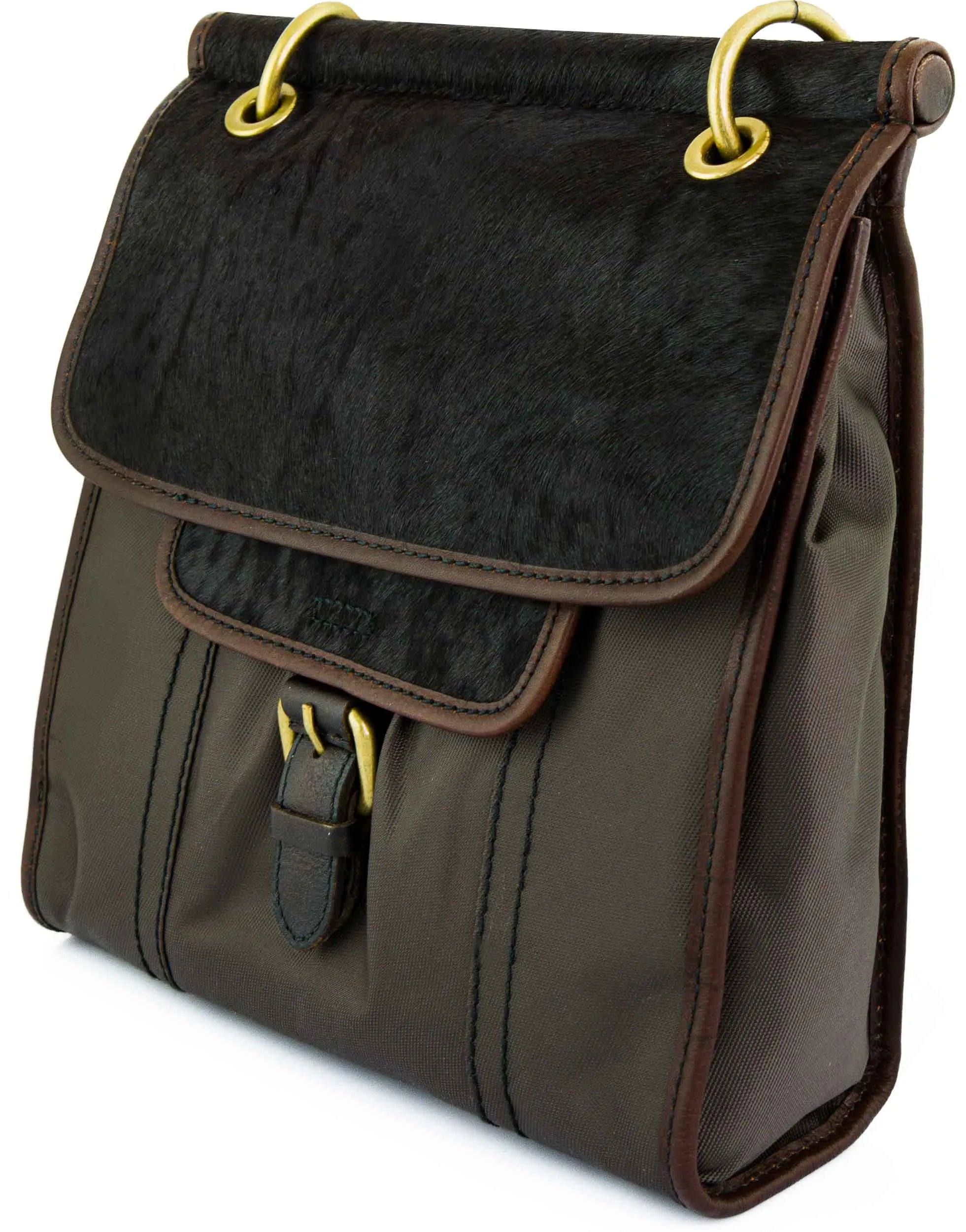 Mála ghualainn iontaise na mban emory crossbody flap olóige khaki