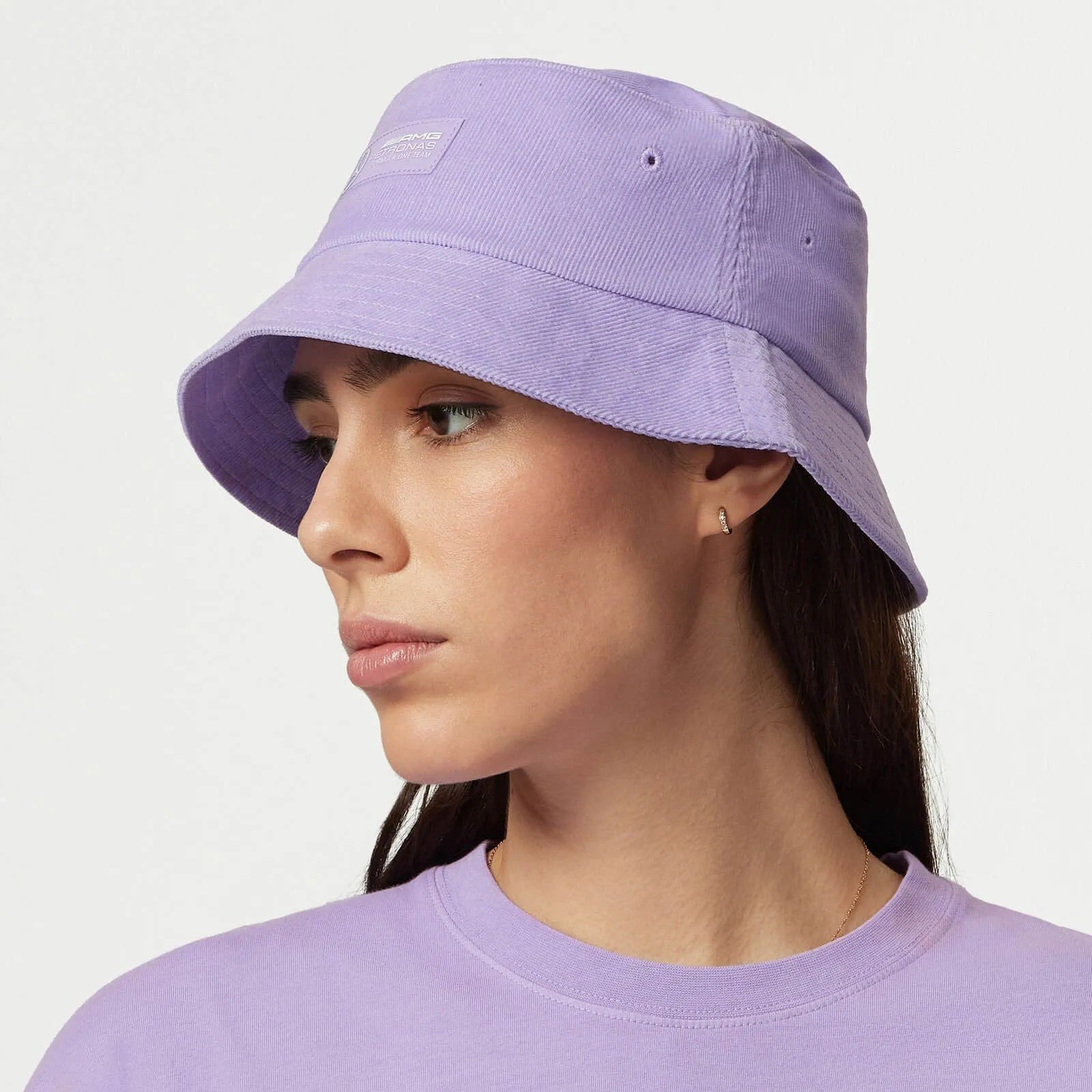 Mercedes Unisex Mapf1 Fw Retro Cord Bucket Hat Lilac Purple