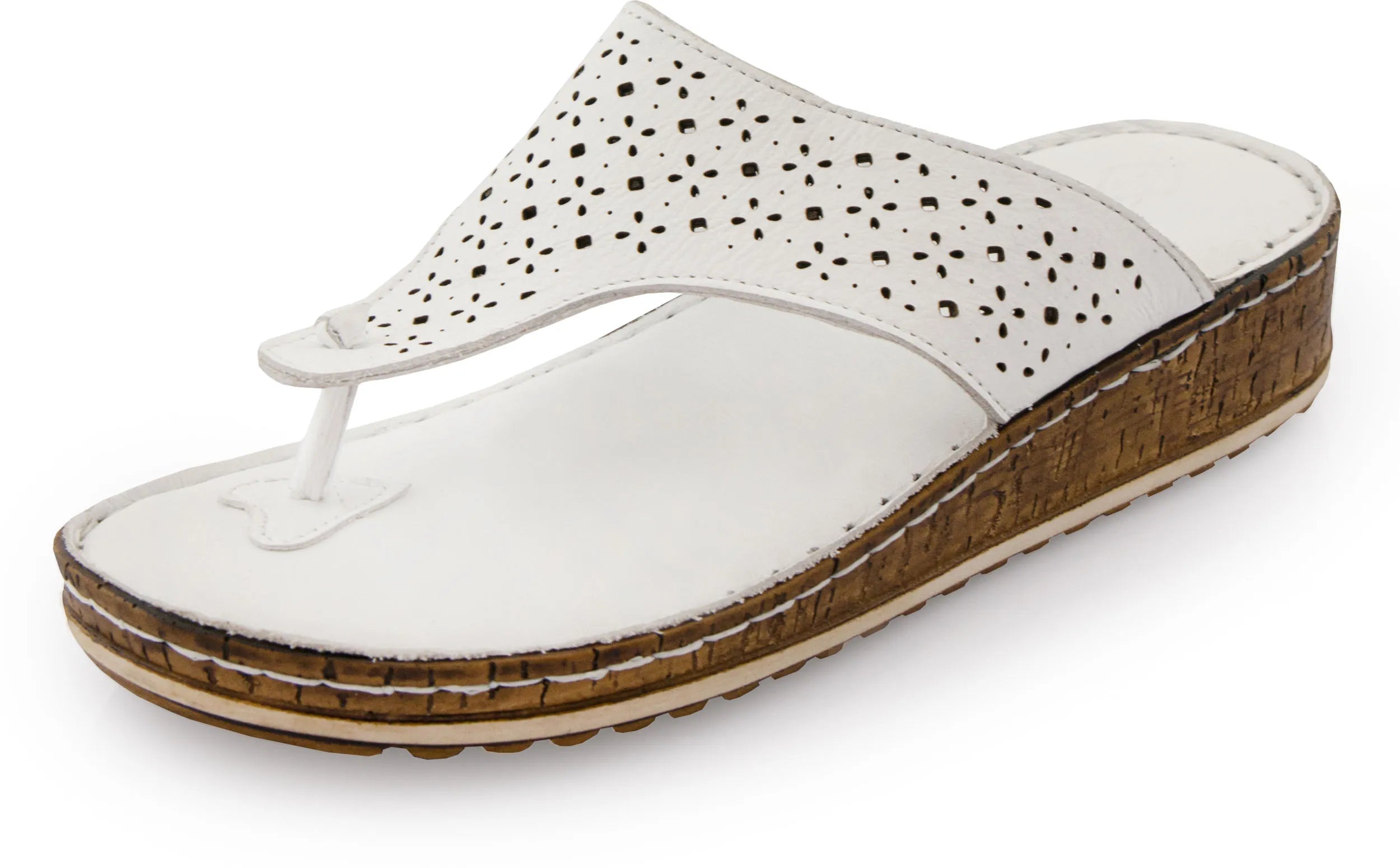 Leren damesslippers nell teenslippers wit 37