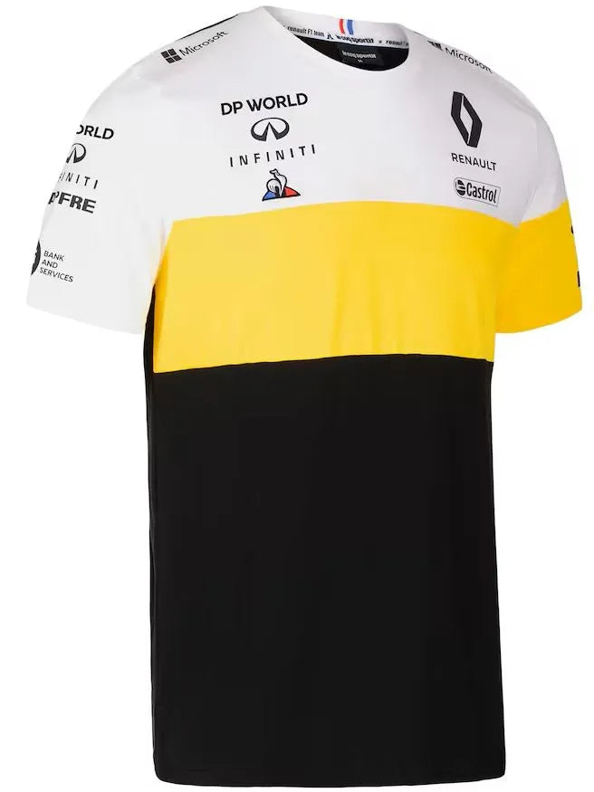 Camiseta infantil Renault Jr F1 Team Camiseta Branco-amarelo-preto Preto/amarelo/branco