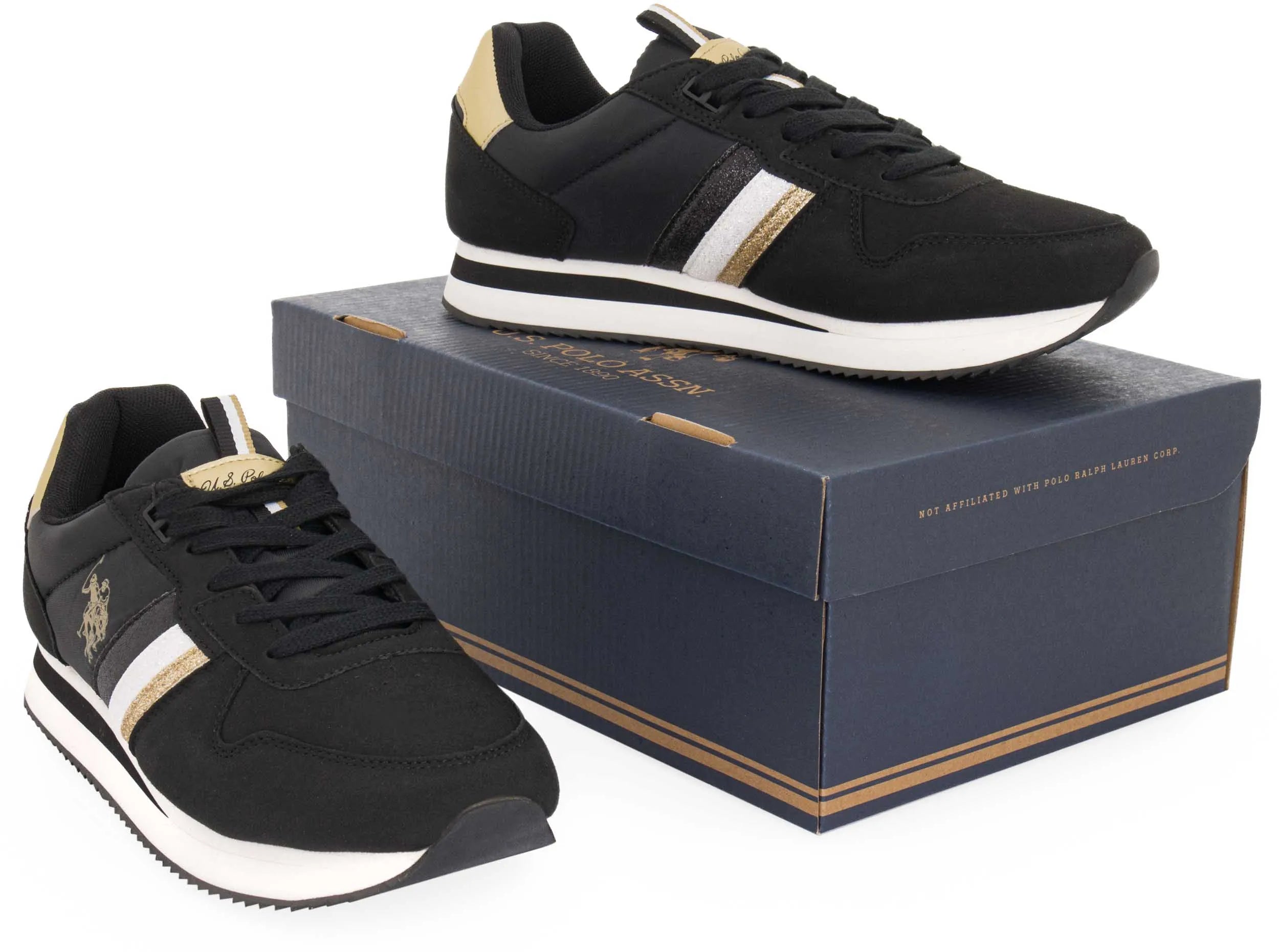 Scarpe da donna americane Polo Assn. Scarpe da ginnastica Rblk Nere