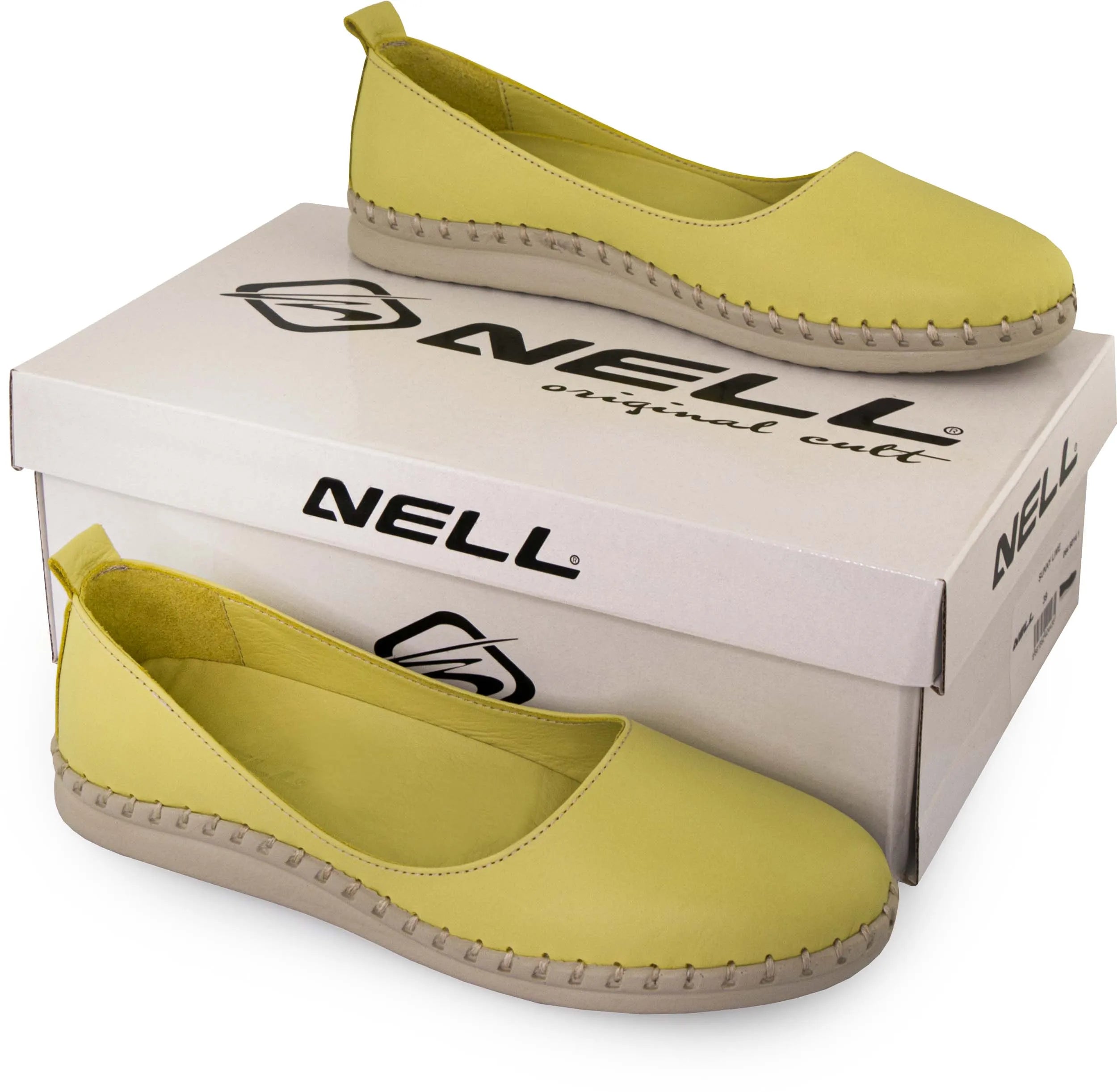 Women's Leather Ballerinas Nell Sunny Lime Green