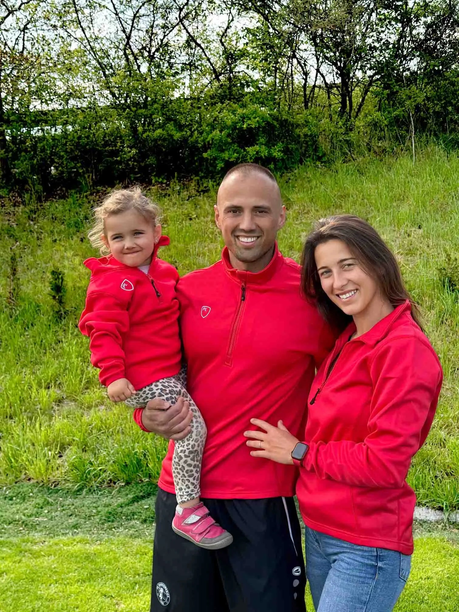 Sudadera para niños playerlayer cuarto de cremallera rojo 140-146