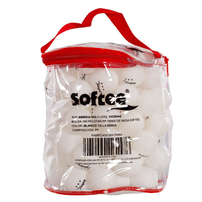 Bag 100 Pp Balls Ping Pong Softee Blanco ÚNICA