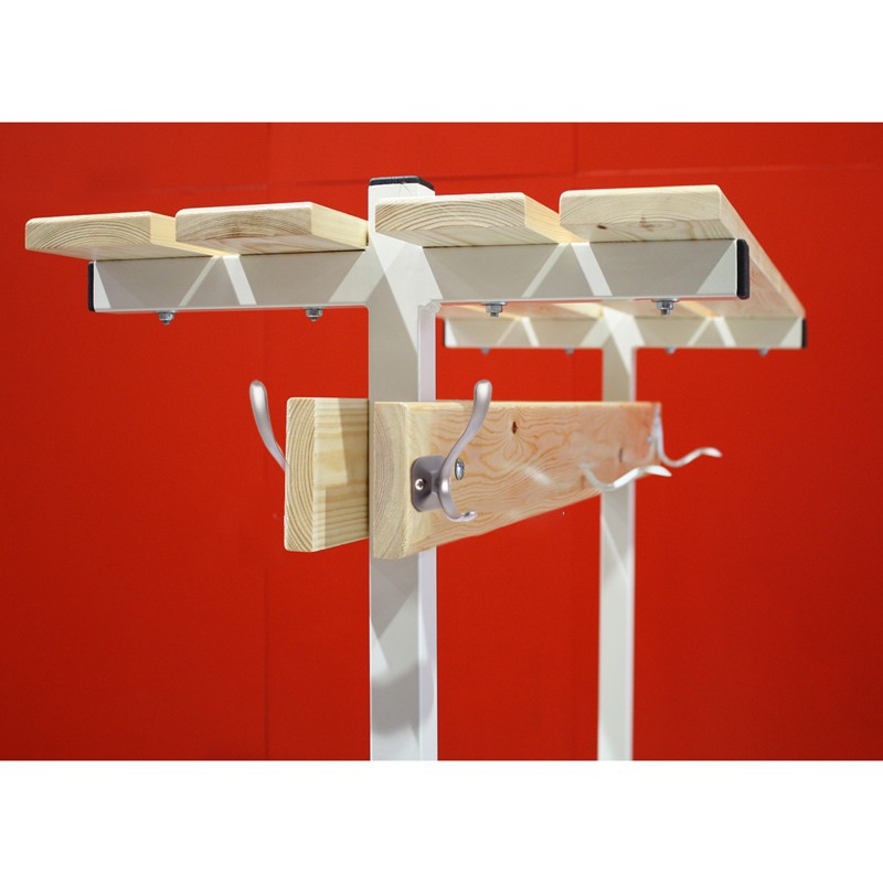 Banco Vestuario Doble Con Zapatillero Percha Y Estante Superior Multicolor