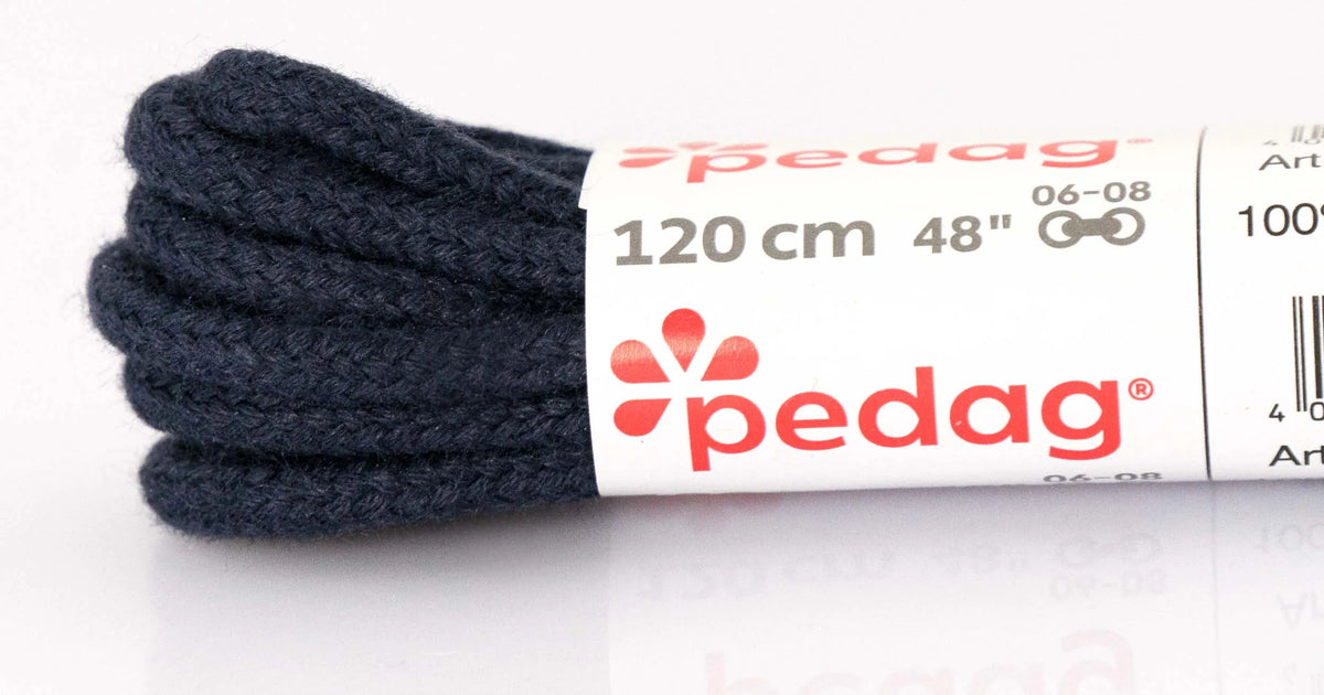Pedag Shoelaces Round Thick 120 Cm Navy Blue