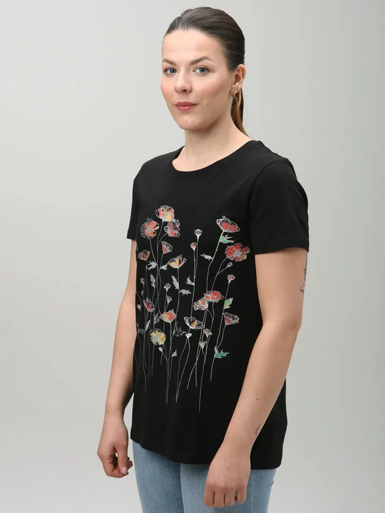 Dames T-shirt Loap Abonie Zwart