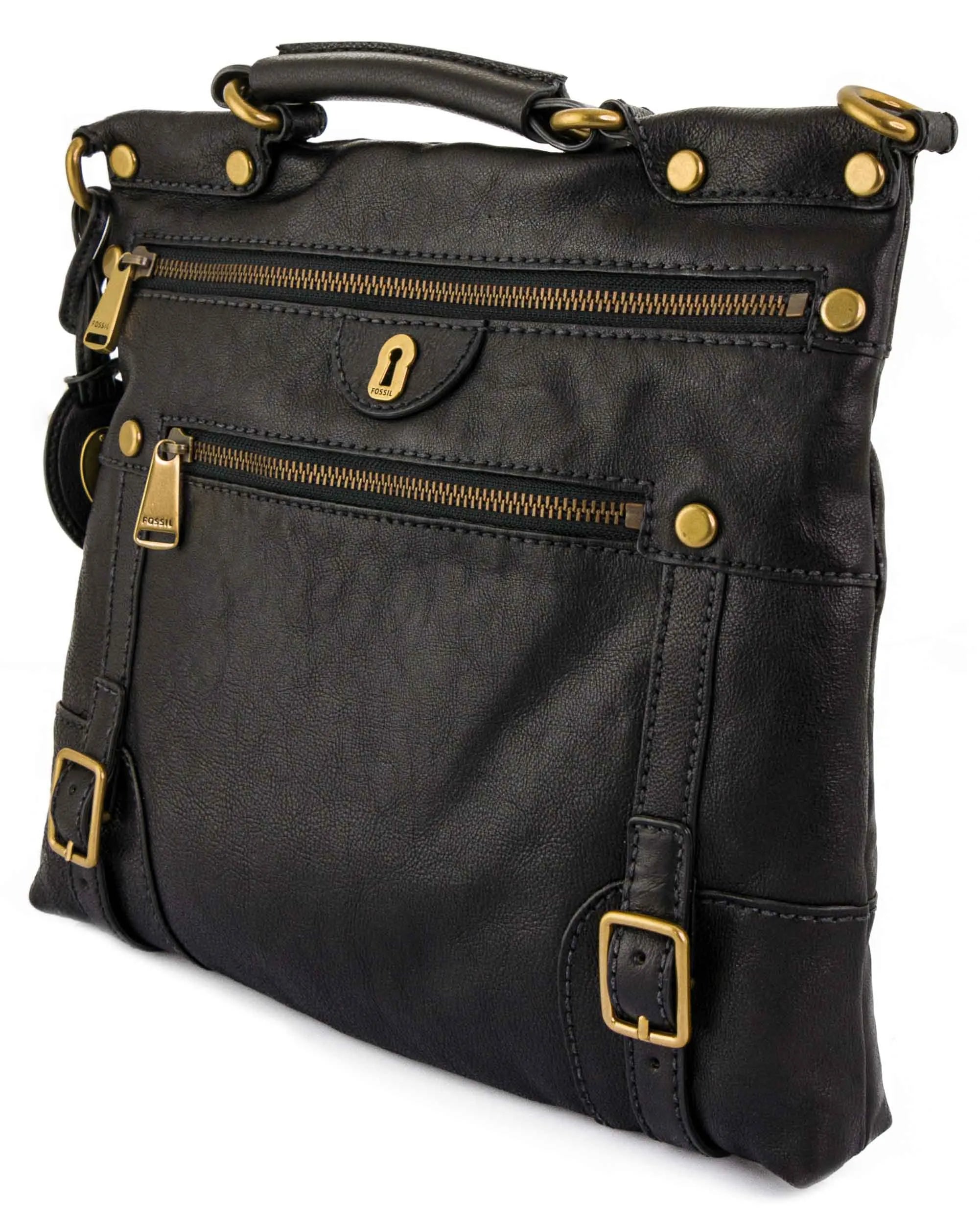 Kabelka fosilní wmns taška emilia flat crossbody černá