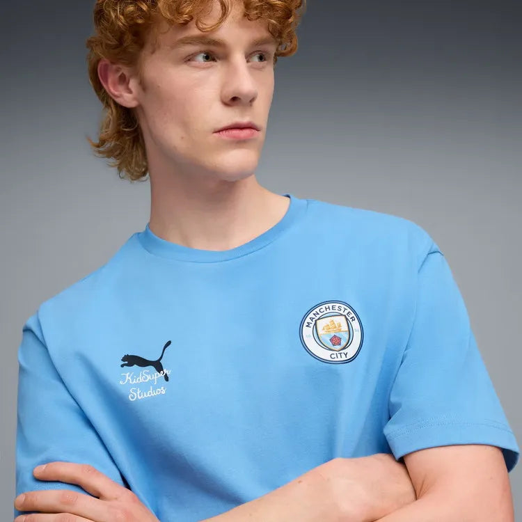 Dres Puma Man City Men Mcfc Lw Ks Graphic Tričko Team Light Blue Mix 2xl