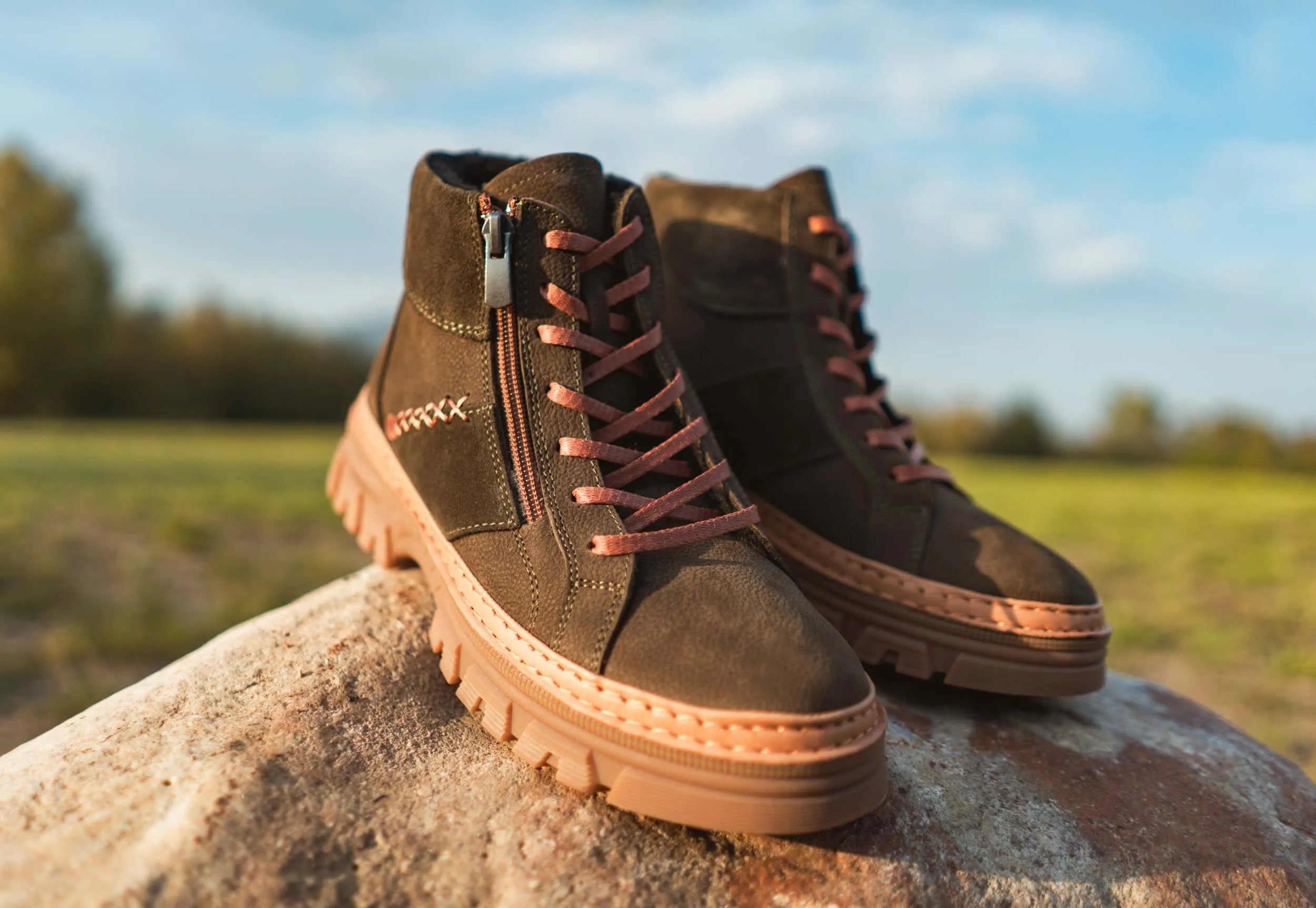 Damen-Winterstiefel aus Leder Nell 207 Khaki Khaki 38