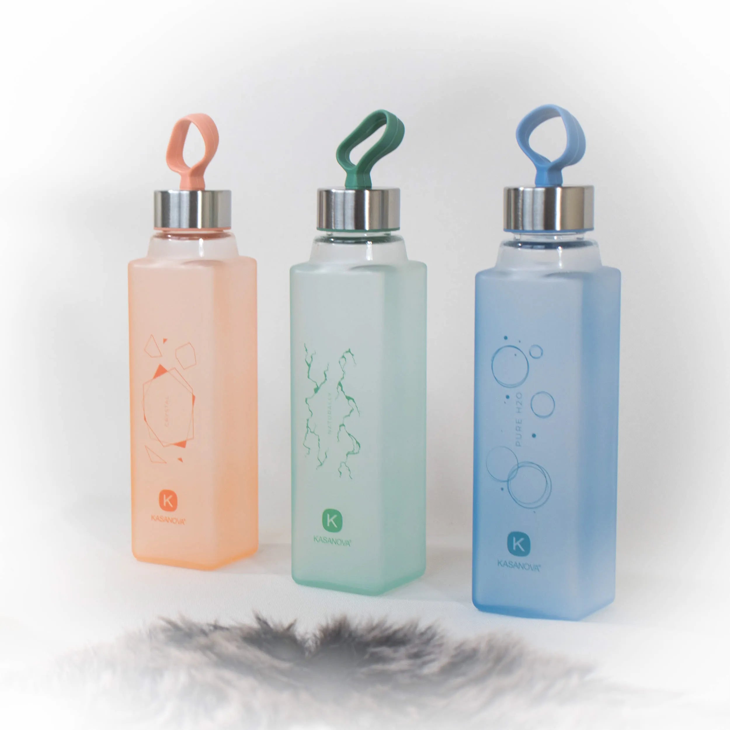 Fles kasanova pure bottiglia 420ml blu blauw