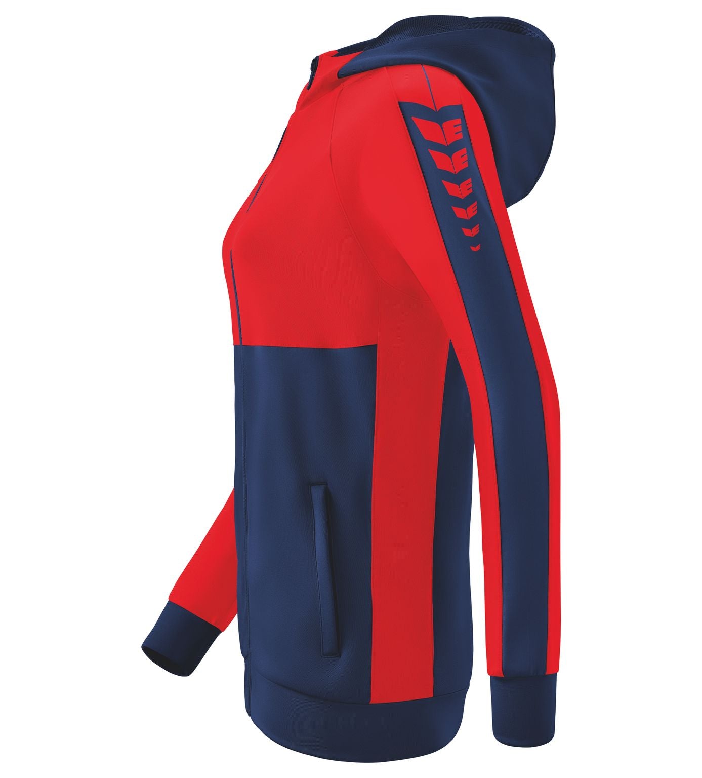 Erima Six Wings Trainingsjack met capuchon Nieuw Navy/rood