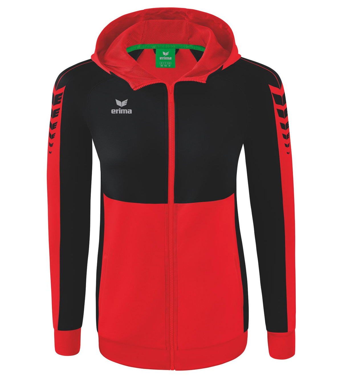 Casaco de treino Erima Six Wings com capuz vermelho/preto