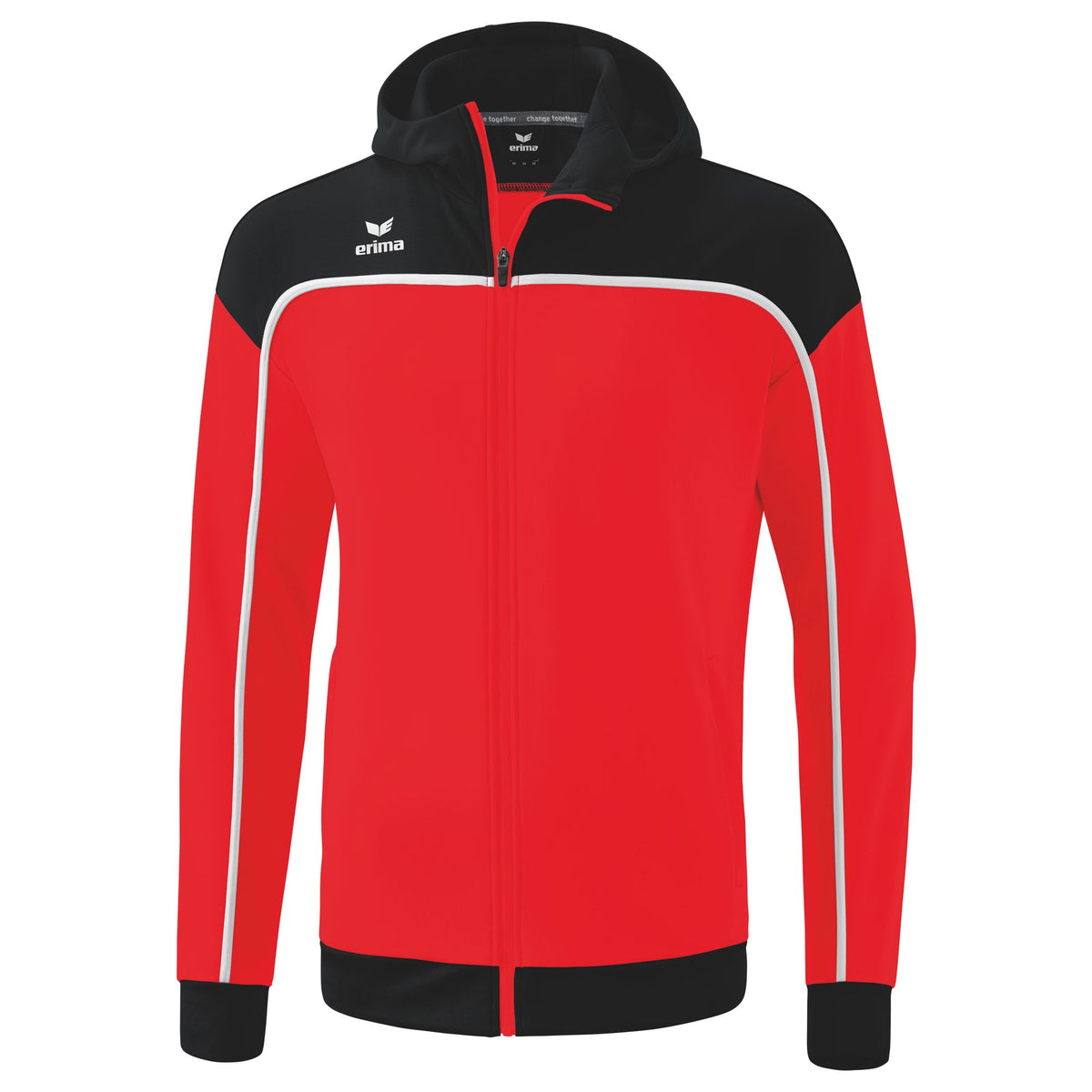 Erima Casaco de treino Change By Erima com capuz vermelho/preto/branco