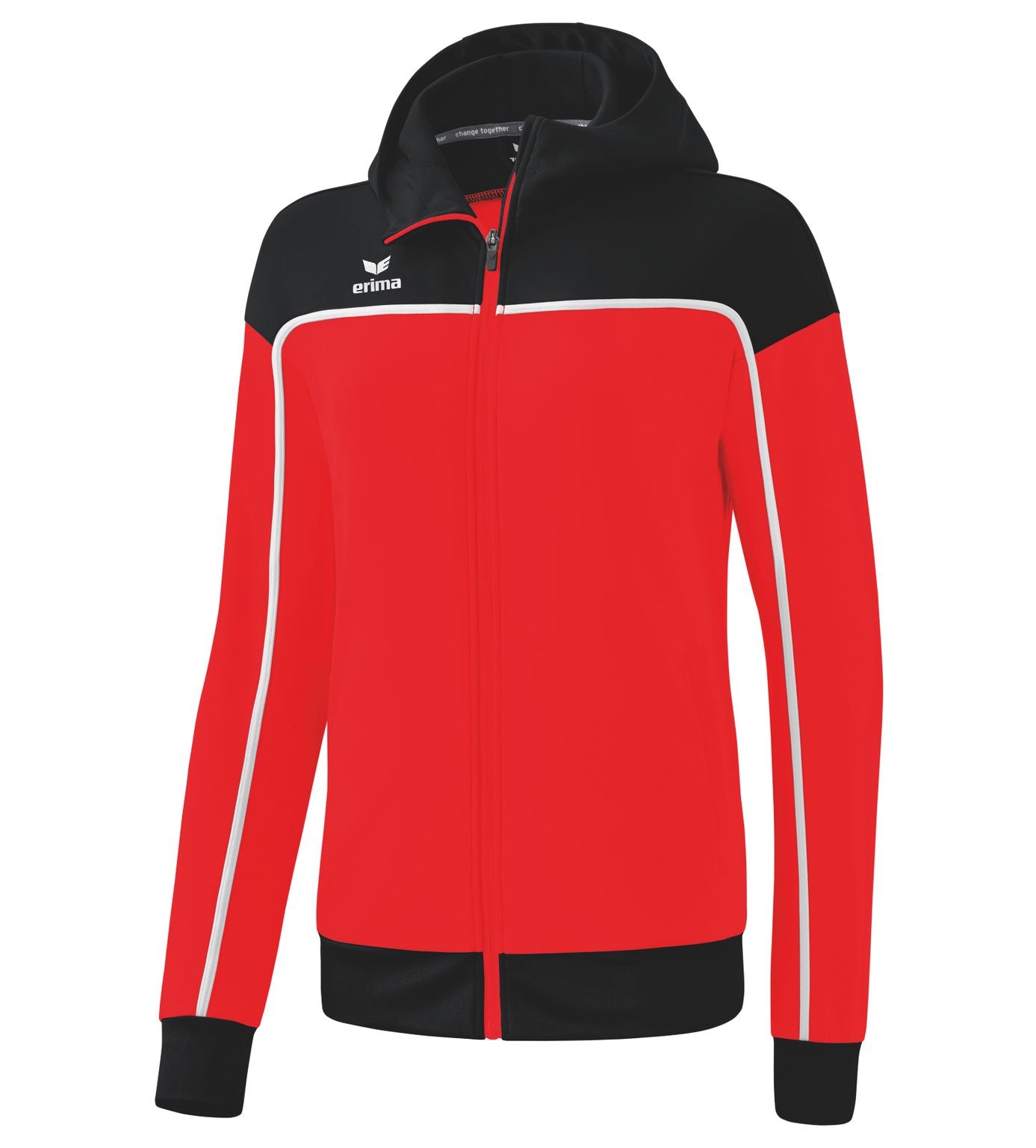 Erima Casaco de treino Change By Erima com capuz vermelho/preto/branco