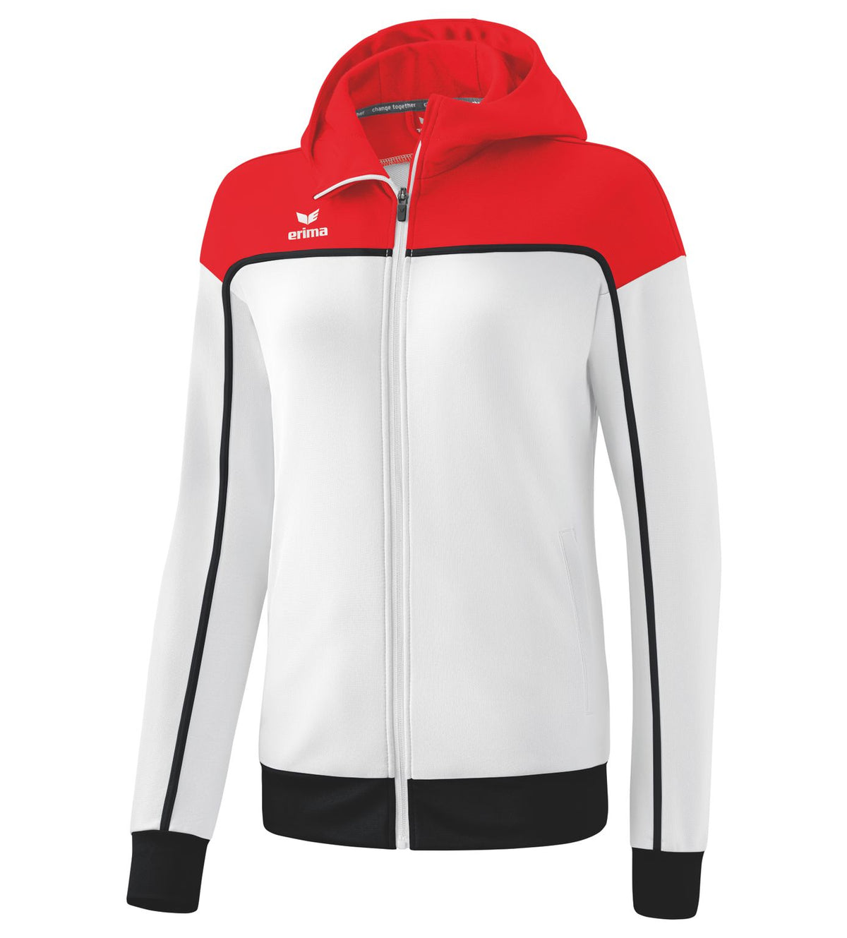 Erima Casaco de treino Change By Erima com capuz branco/vermelho/preto