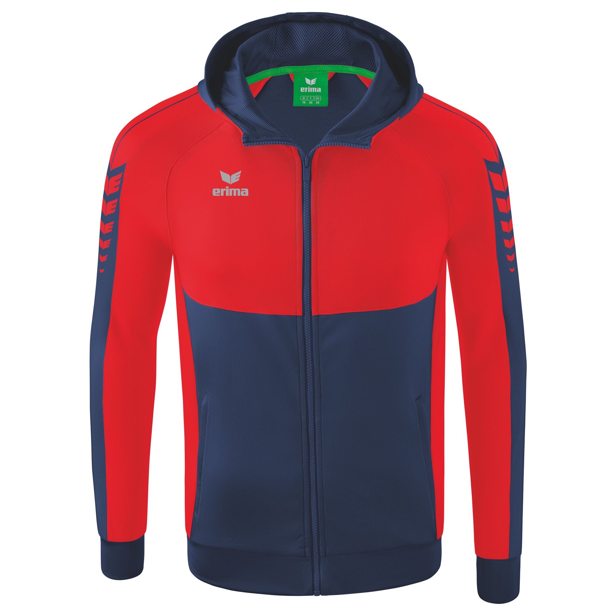 Giacca da allenamento Erima Six Wings con cappuccio New Navy/rosso Junior