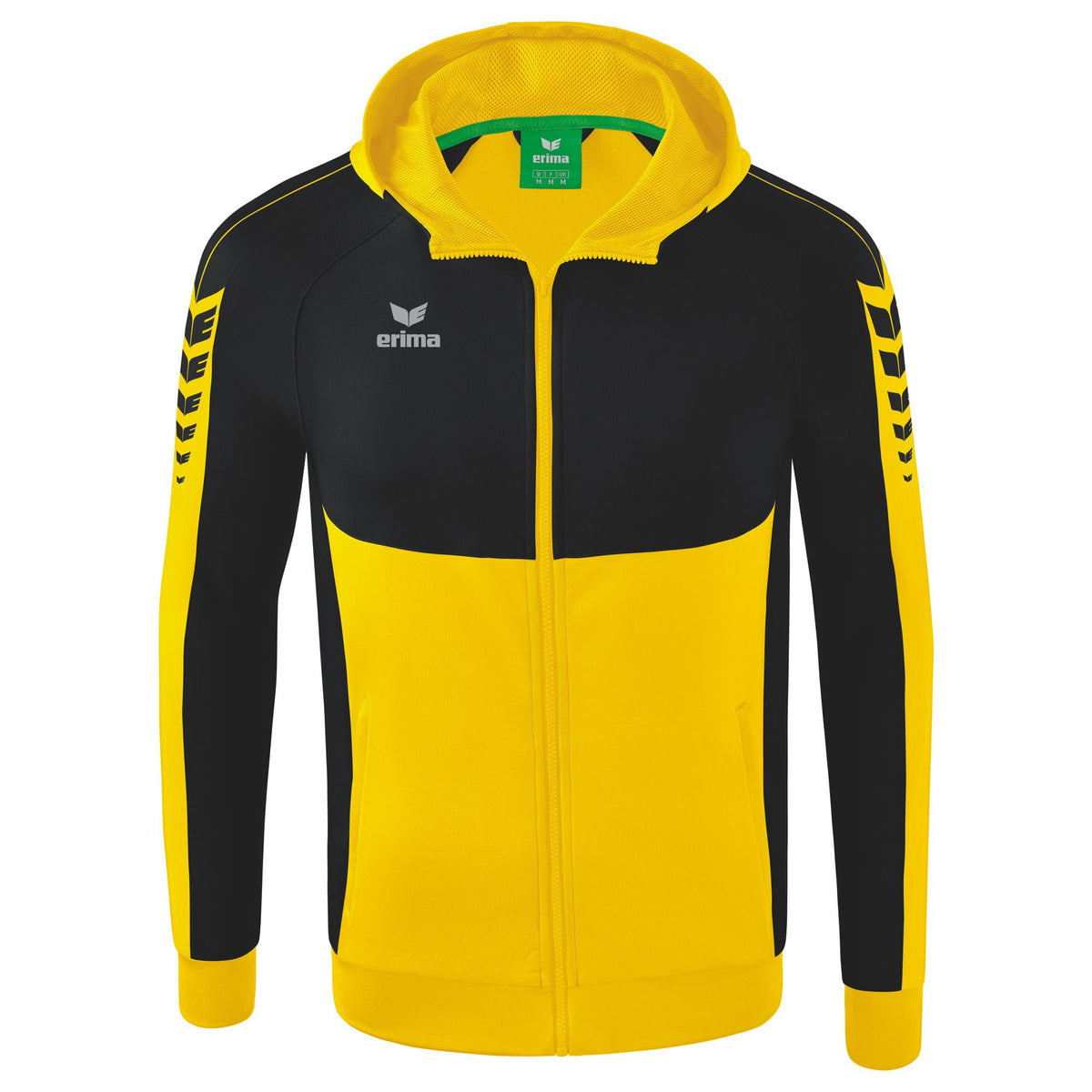 Giacca da allenamento Erima Six Wings con cappuccio Giallo/nero Junior