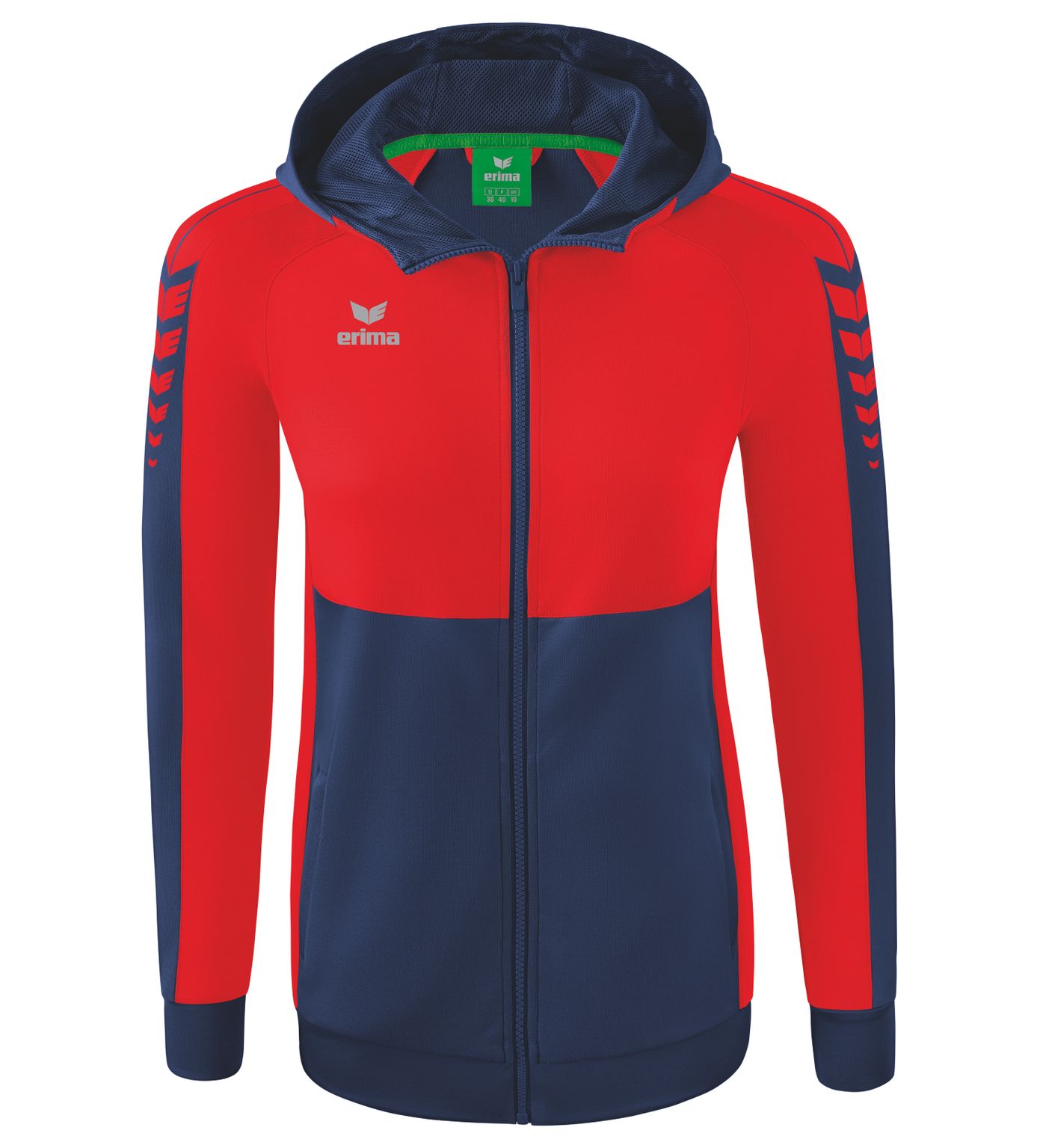 Giacca da allenamento Erima Six Wings con cappuccio New Navy/rosso