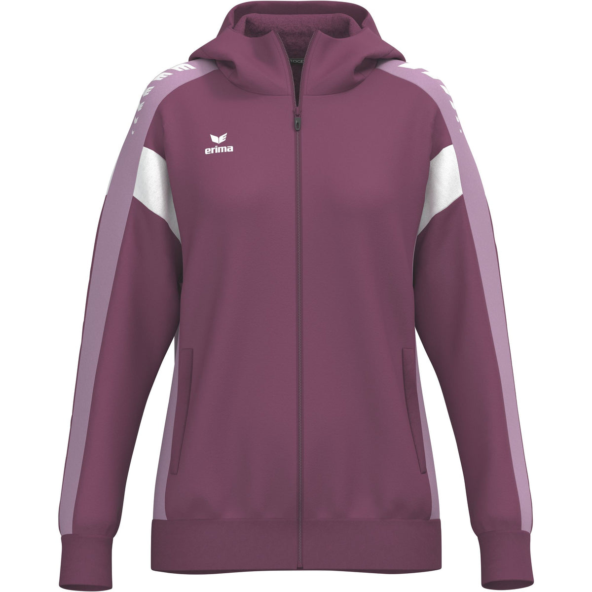 Chaqueta de entrenamiento Erima Celebrate 125 con capucha Burdeos/lavanda