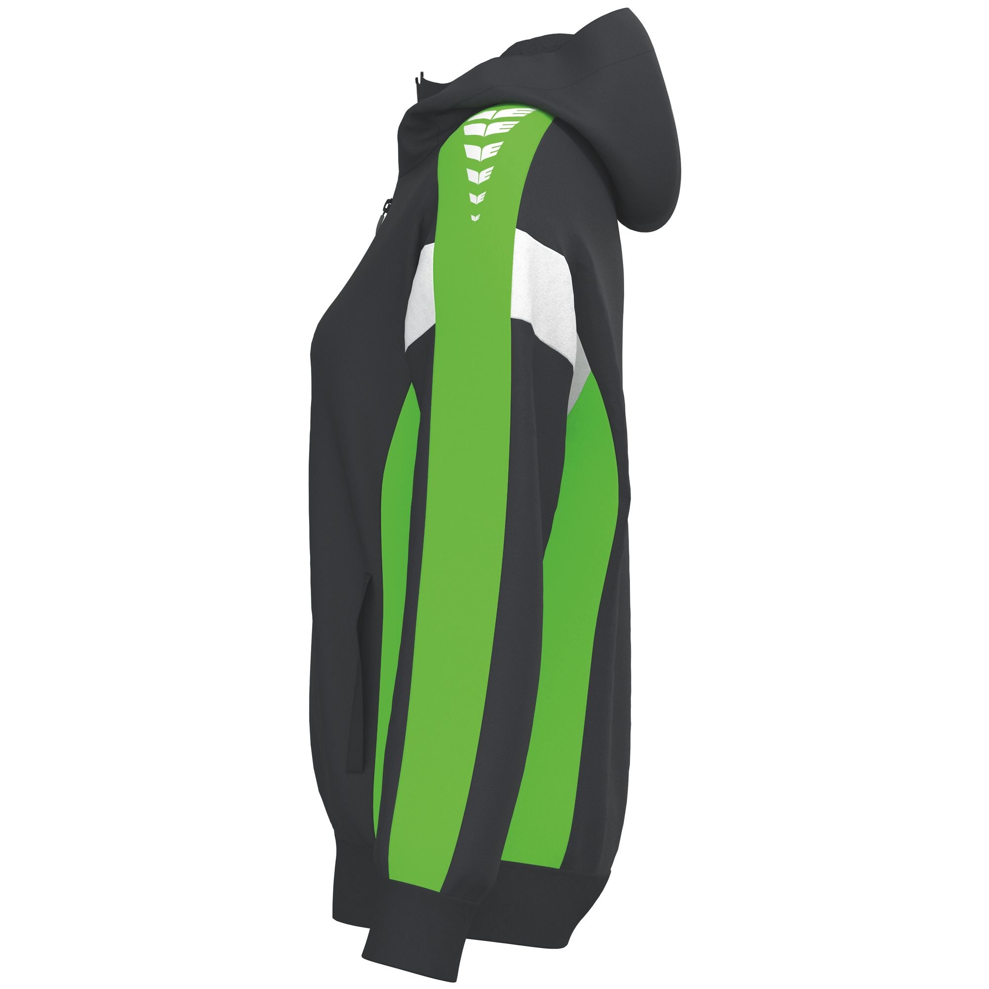 Chaqueta de entrenamiento Erima Celebrate 125 con capucha negro/verde Gecko